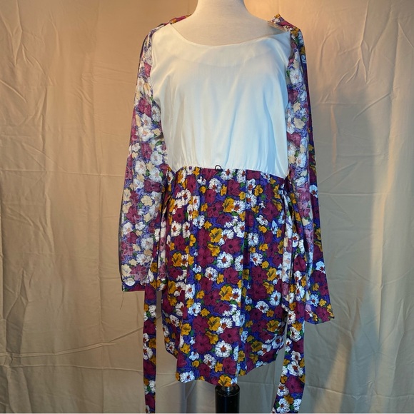 Vintage Erica’s Place Floral Rayon 3 Piece Appearance Dress Size L - Picture 6 of 9